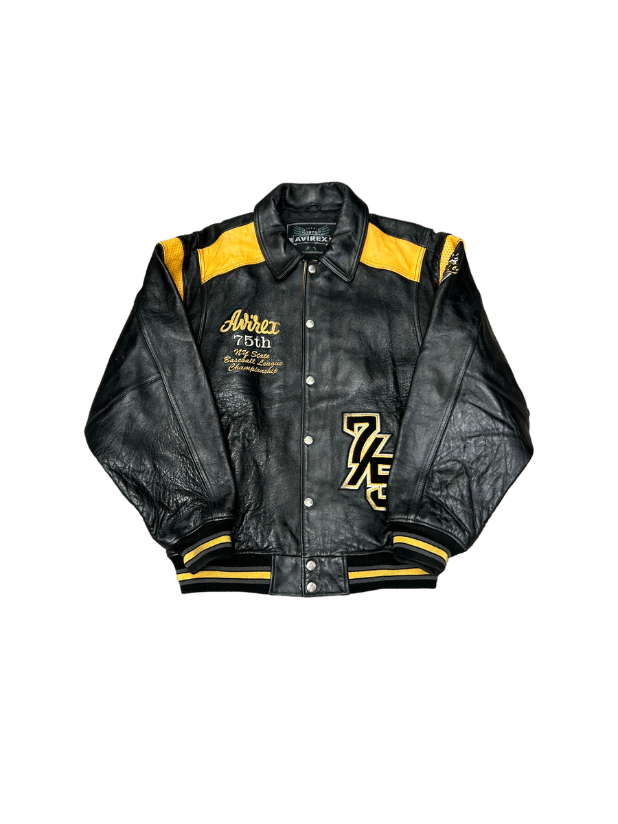 Avirex Vintage Leather State League Jacket L – Groovy Garage Avirex Vintage Leather State League Jacket L – Groovy Garage