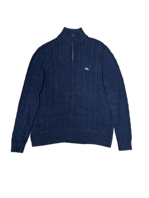 Lacoste Cable Knitted Quarter Zip Jumper L