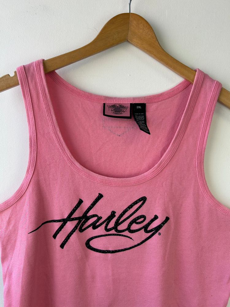 Harley Davidson Pink Rhinestone Tank Top 2XL