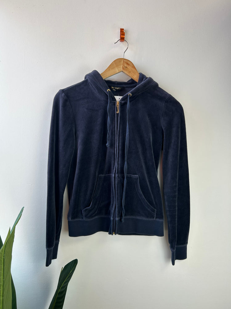 Juicy Couture Navy Velour Hoodie S