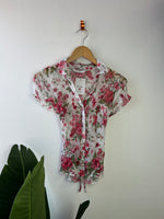 Y2K Mesh Floral Top BHS