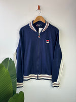 Fila Vintage Navy Striped Track Top M