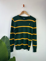 Ralph Lauren Green & Yellow Stripy Jumper L