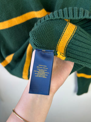 Ralph Lauren Green & Yellow Stripy Jumper L