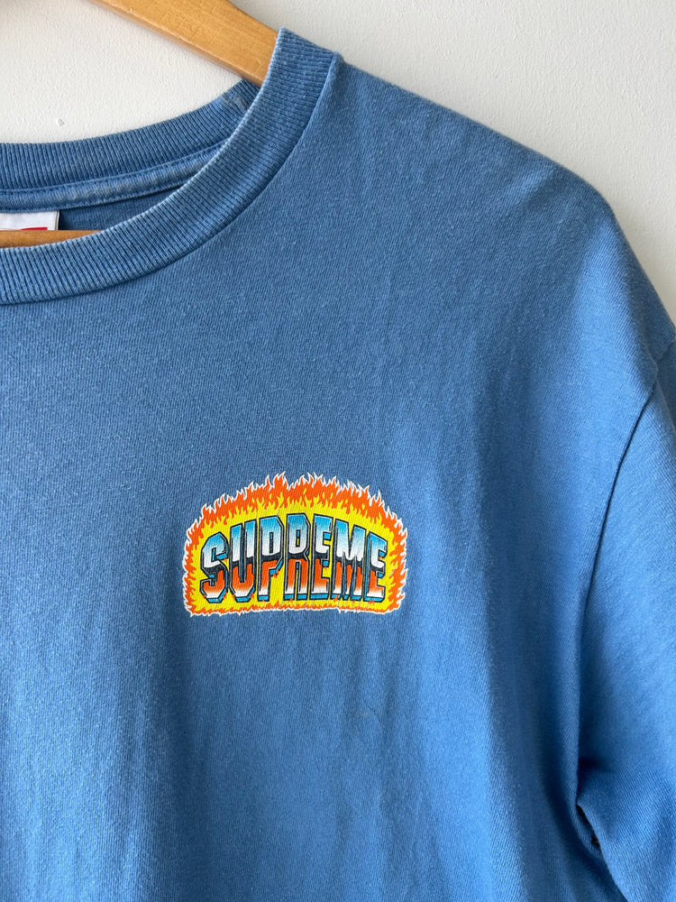 Supreme Blue Flames T-Shirt M