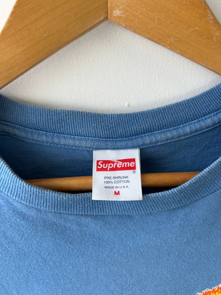 Supreme Blue Flames T-Shirt M
