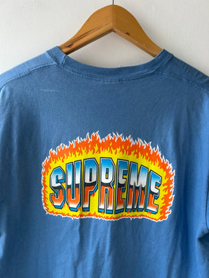 Supreme Blue Flames T-Shirt M