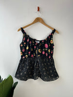 Moschino Black Floral Milkmaid Cami 10