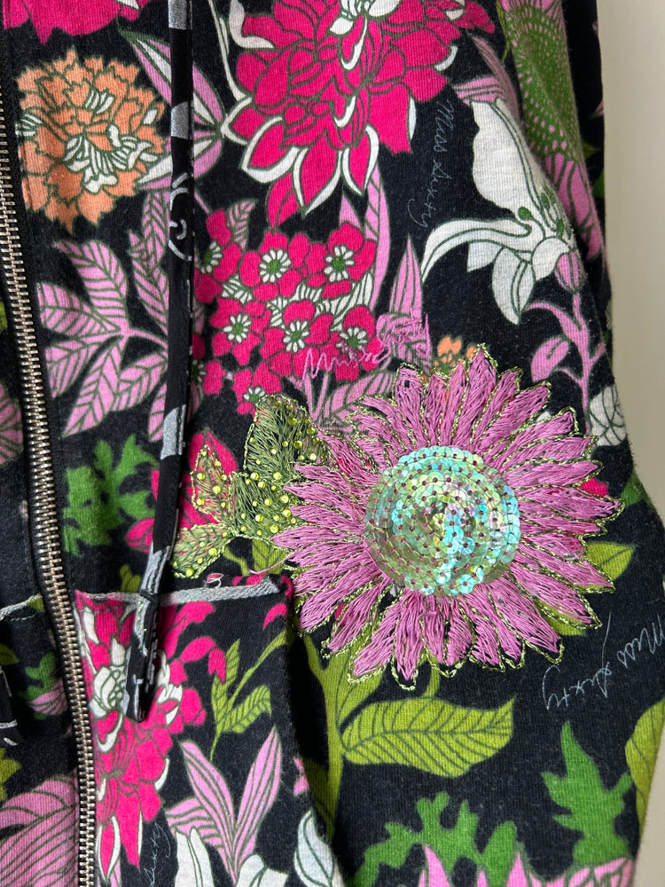 Miss Sixty Floral Zip Through Hoodie L
