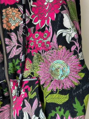 Miss Sixty Floral Zip Through Hoodie L