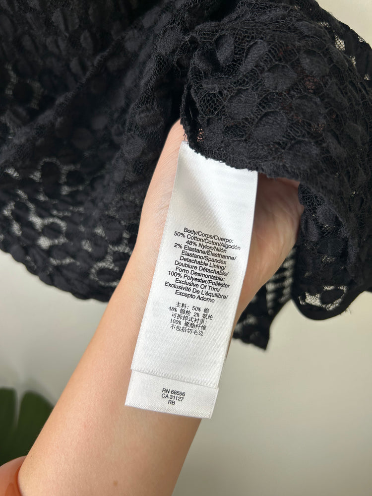 DKNY Black Mesh Polka Dot T-shirt