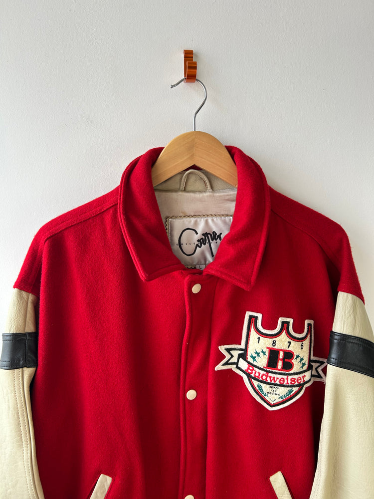 Budweiser Red Vintage Baseball Jacket L