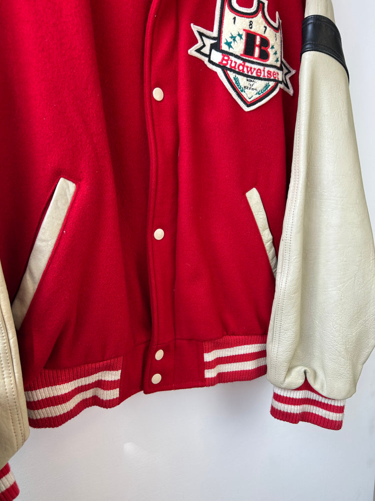 Budweiser Red Vintage Baseball Jacket L
