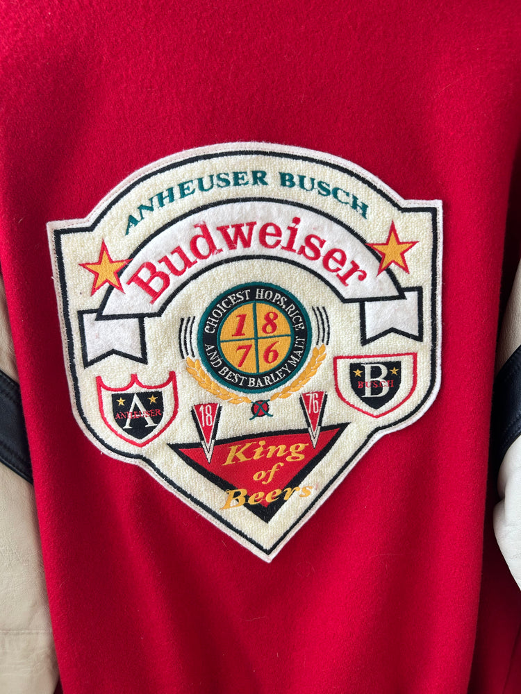 Budweiser Red Vintage Baseball Jacket L