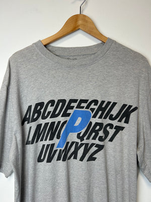 Palace Grey Alphabet Graphic T-Shirt L