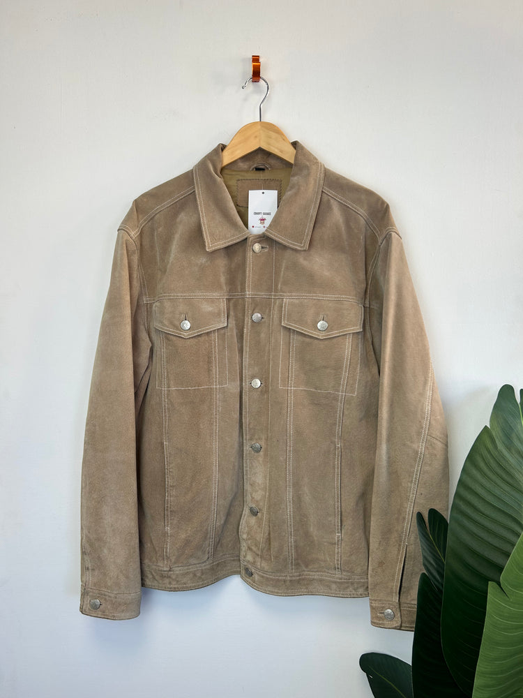 Vintage Beige Suede Jacket XL