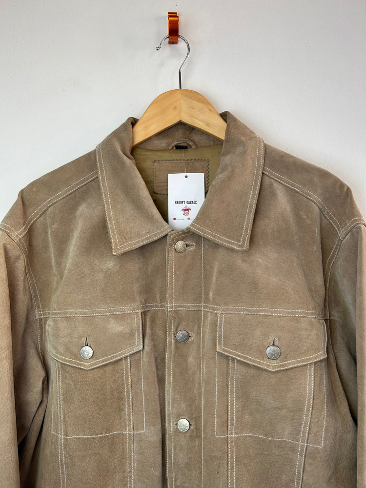 Vintage Beige Suede Jacket XL