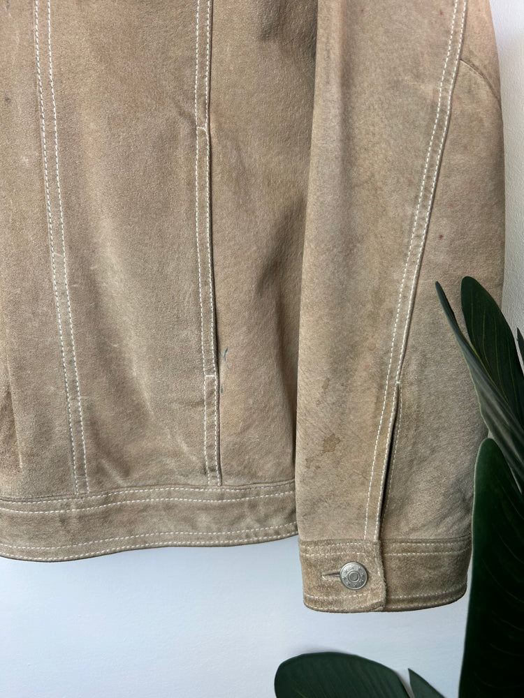 Vintage Beige Suede Jacket XL