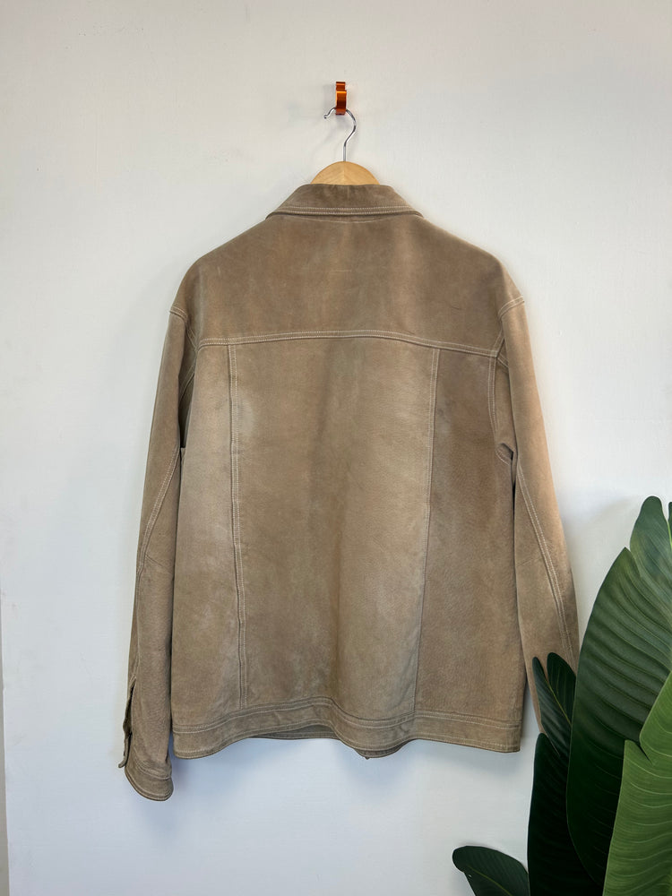 Vintage Beige Suede Jacket XL