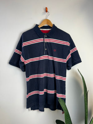 Fred Perry Striped Vintage Polo Shirt L