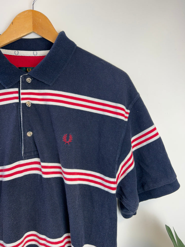 Fred Perry Striped Vintage Polo Shirt L