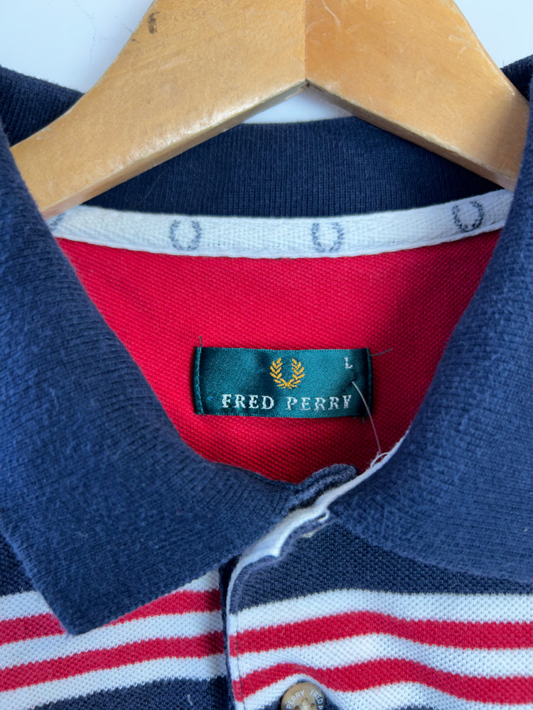 Fred Perry Striped Vintage Polo Shirt L