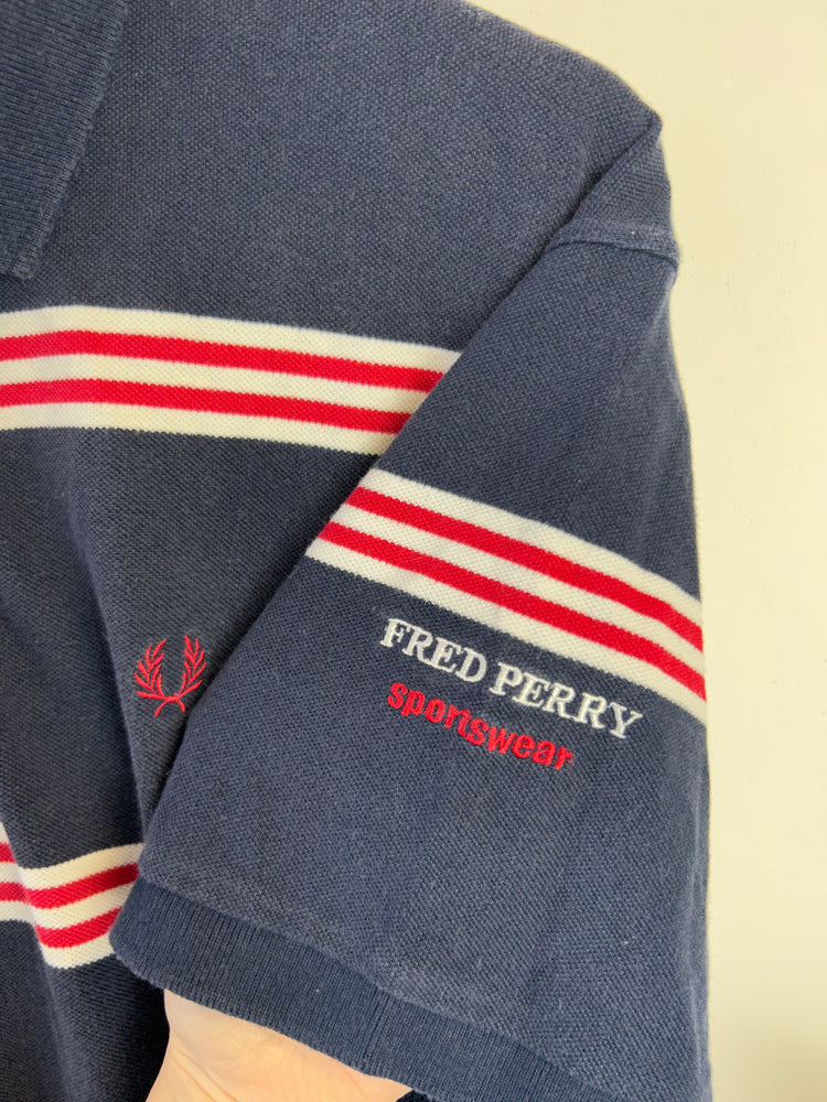 Fred Perry Striped Vintage Polo Shirt L