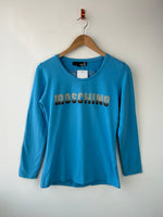 Moschino Rhinestone Logo Top w Heart XL