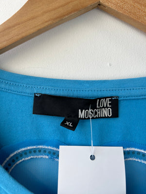 Moschino Rhinestone Logo Top w Heart XL