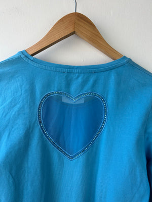 Moschino Rhinestone Logo Top w Heart XL