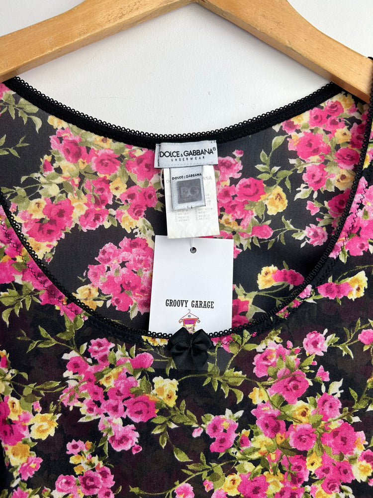 Dolce & Gabbana Vintage Floral Mesh Top