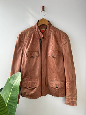 Hugo Boss Vintage Goat Skin Leather Jacket L