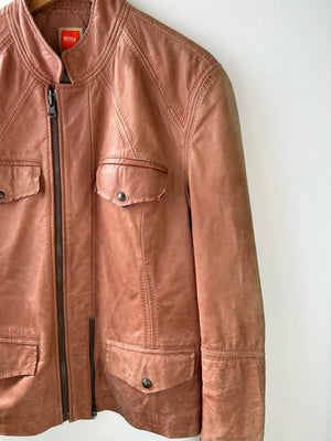 Hugo Boss Vintage Goat Skin Leather Jacket L