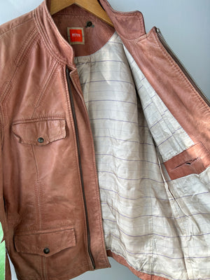 Hugo Boss Vintage Goat Skin Leather Jacket L