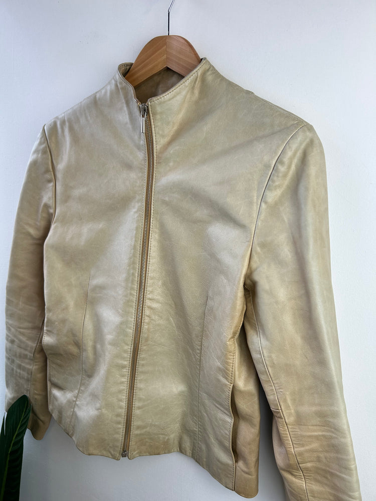 Vintage Leather Zip Through Jacket S