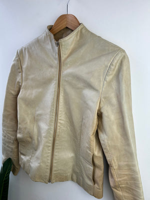 Vintage Leather Zip Through Jacket S