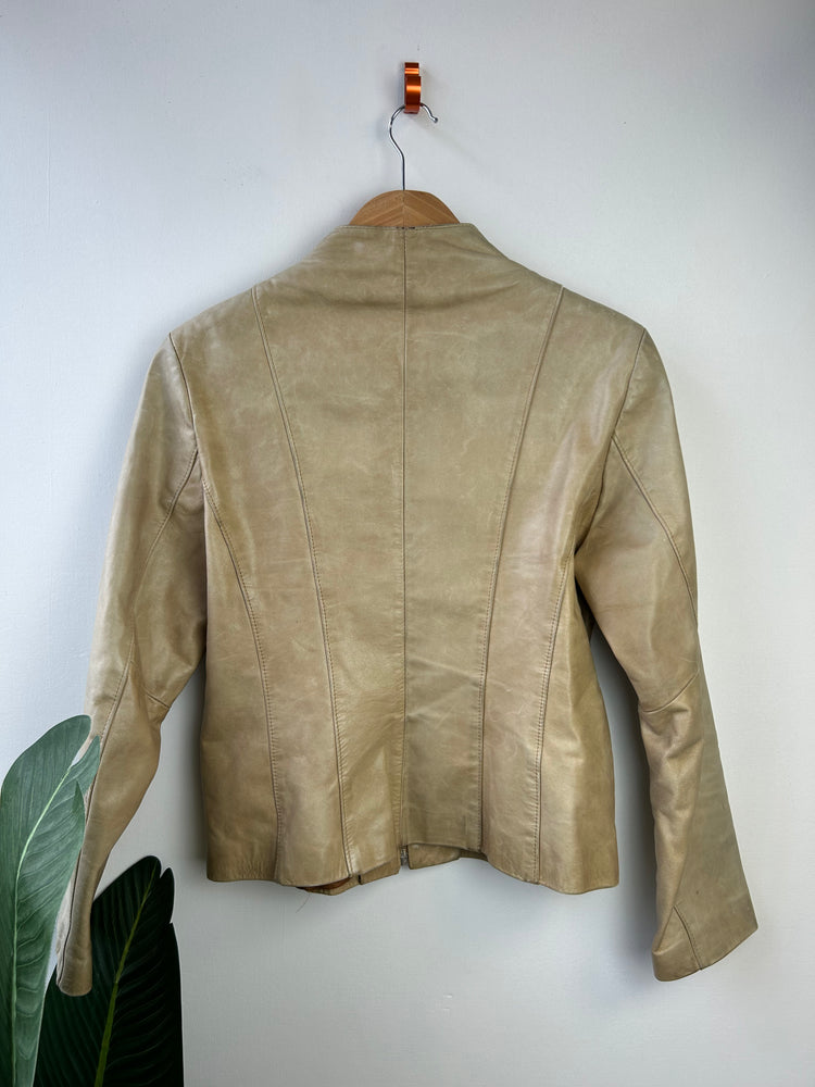 Vintage Leather Zip Through Jacket S