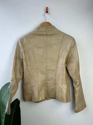 Vintage Leather Zip Through Jacket S