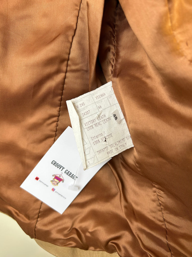 Vintage Leather Zip Through Jacket S