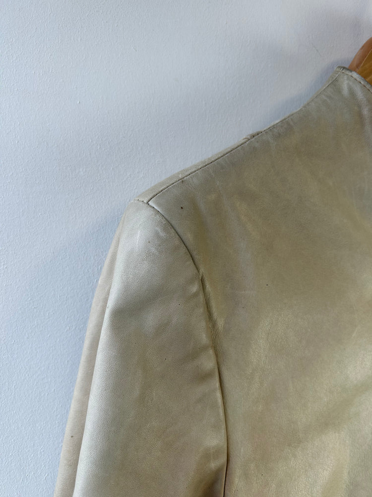 Vintage Leather Zip Through Jacket S