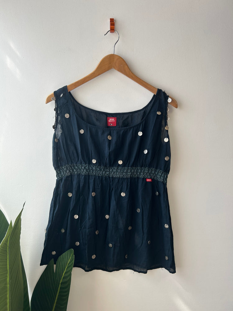Miss Sixty Black Medallion Top L
