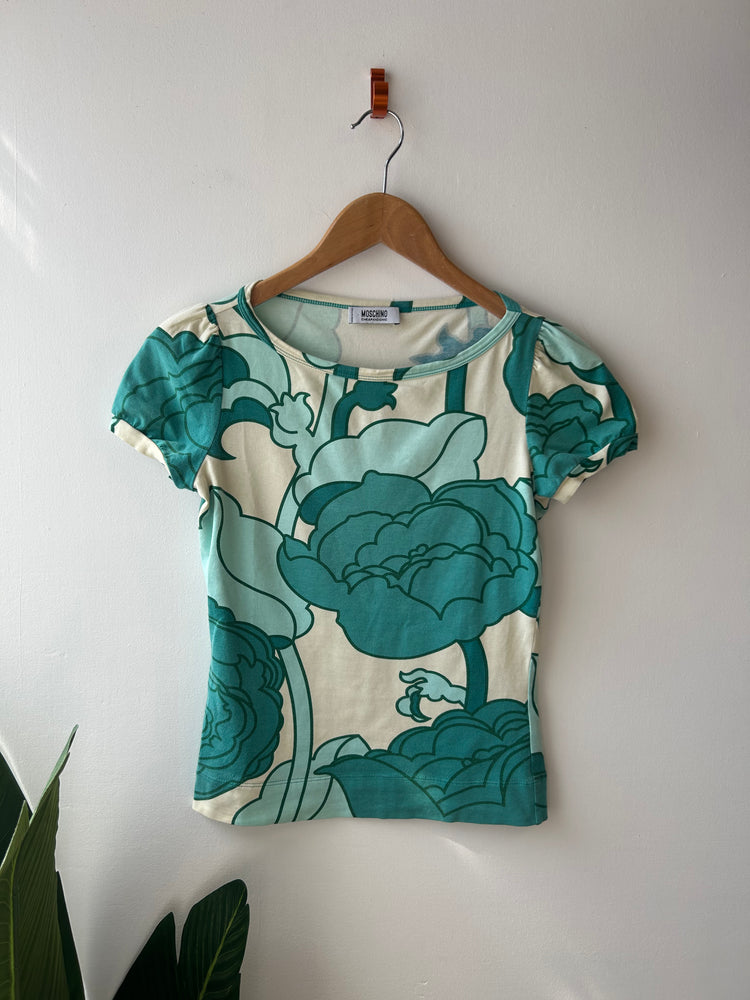 Moschino Abstract Floral Baby Tee XS