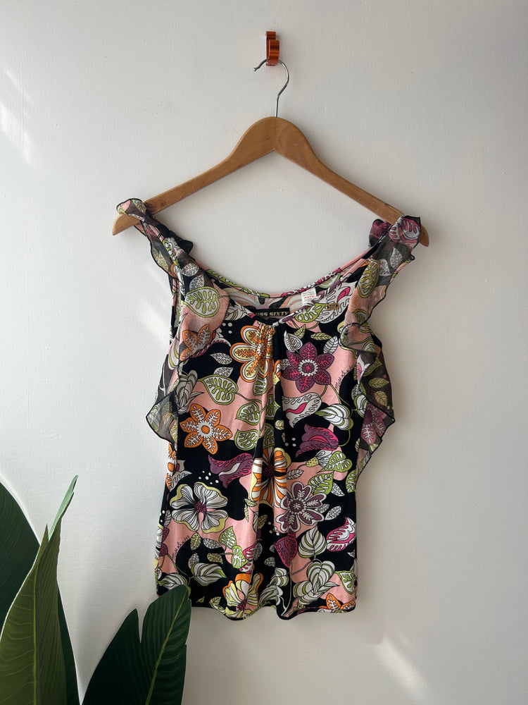 Miss Sixty Floral Ruffle Cami S