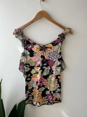 Miss Sixty Floral Ruffle Cami S