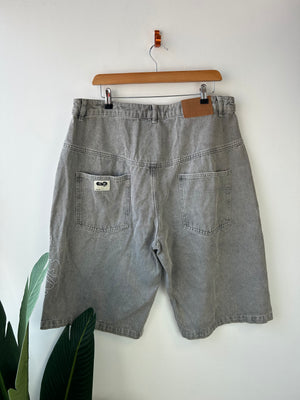 Clints Grey Embroidered Baggy Jorts XL