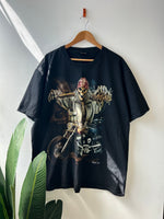 Vintage Black Skeleton Graphic T-Shirt XL
