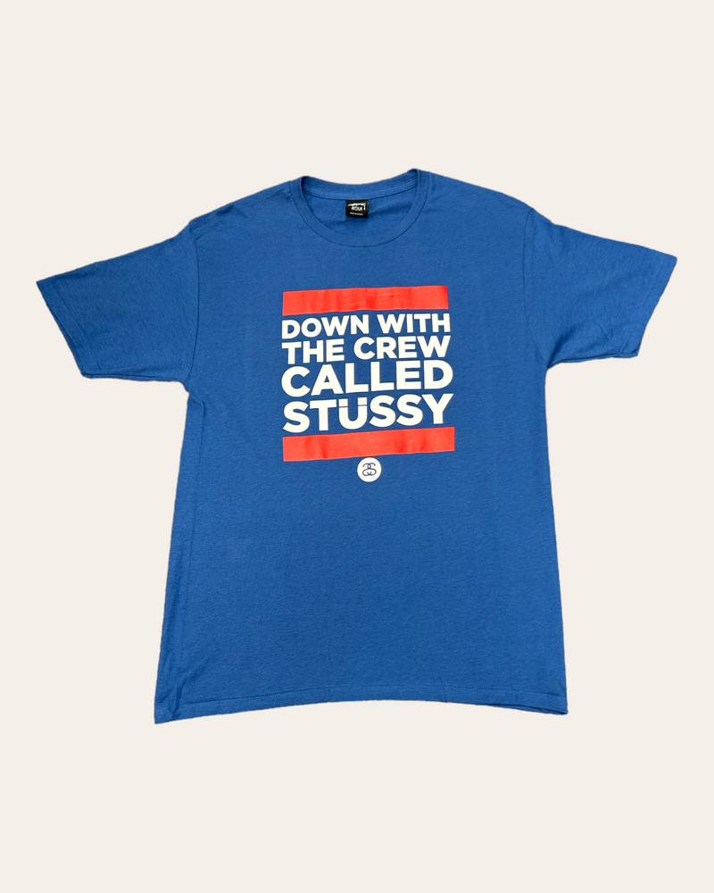 
                
                    Load image into Gallery viewer, Stussy Vintage Down with the crew T Shirt M
                
            