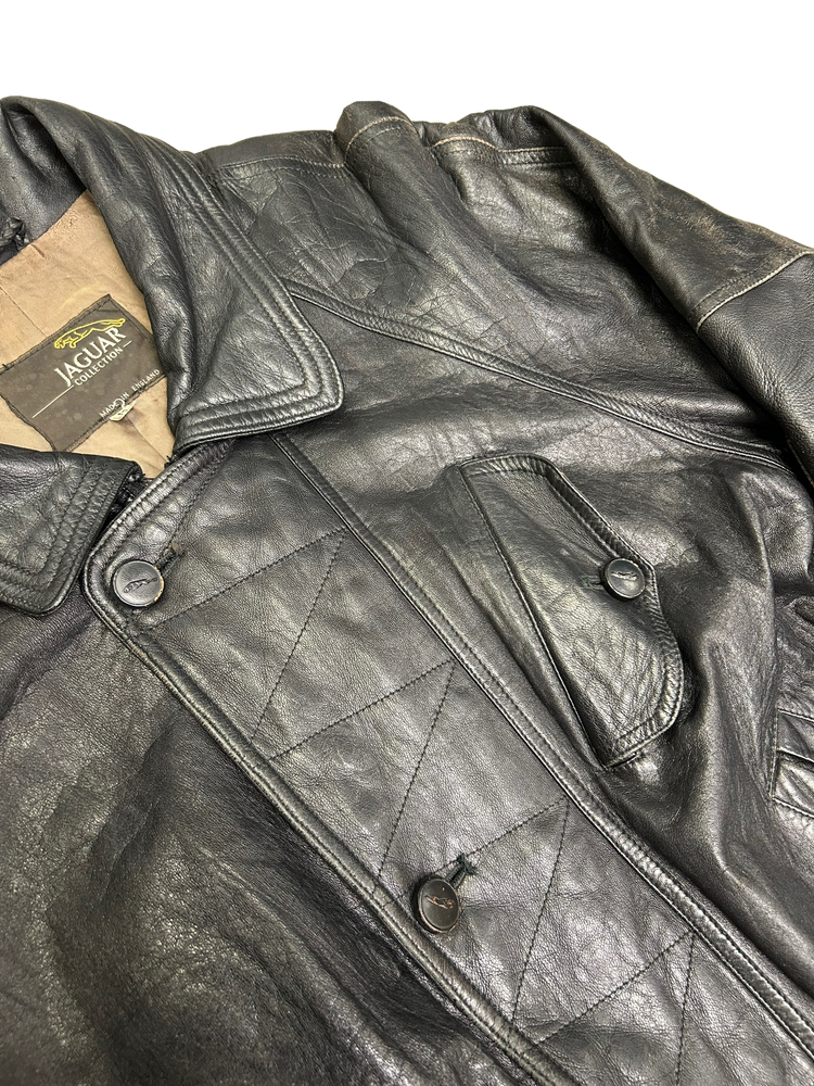 Jaguar Vintage Real Leather Bomber Jacket M