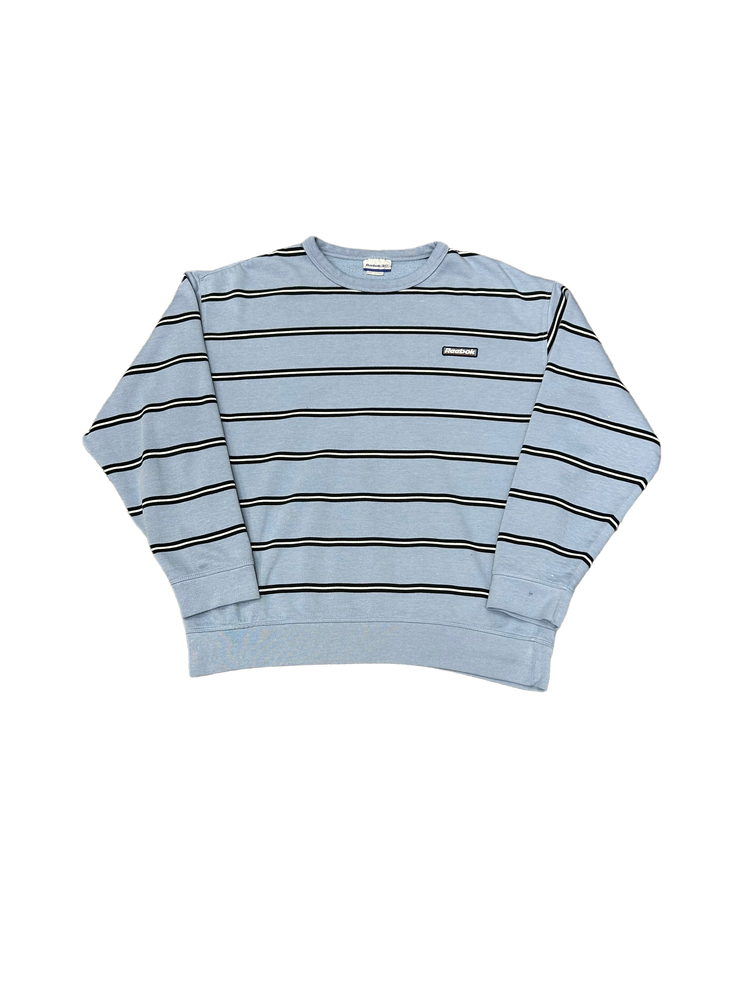 Reebok Vintage Striped Crewneck Sweatshirt L