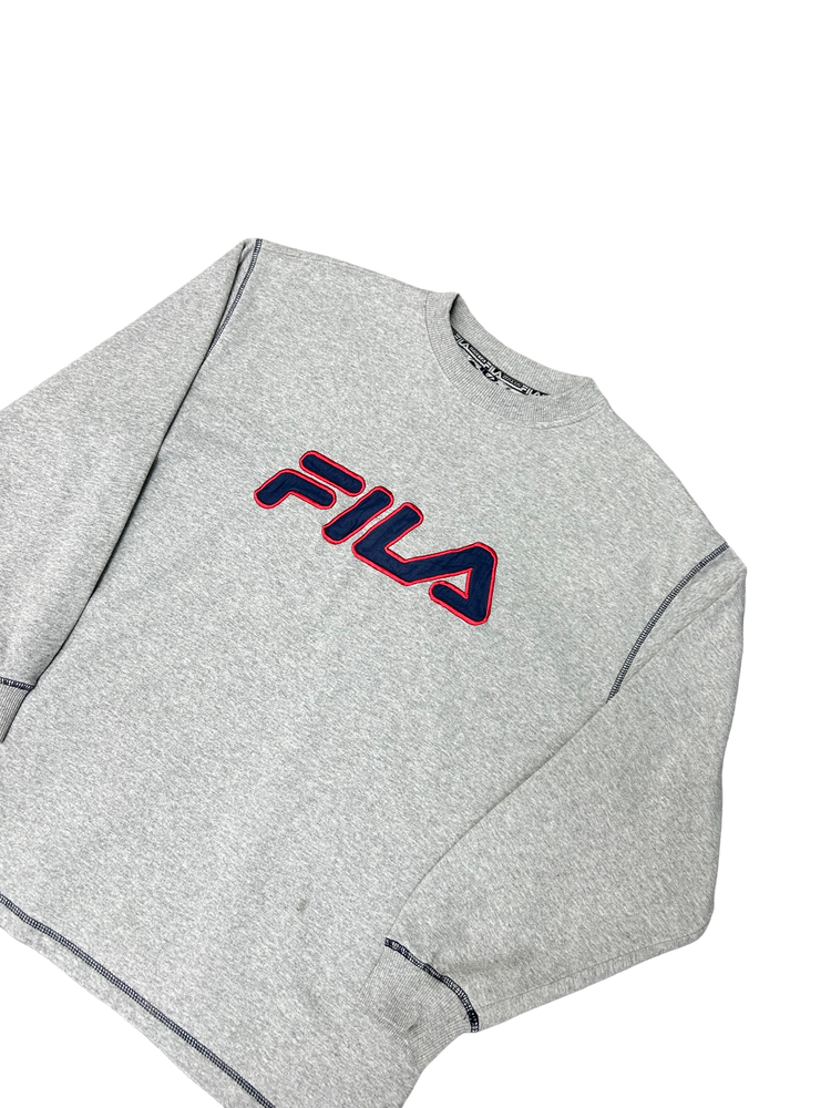 
                
                    Load image into Gallery viewer, Fila Vintage Spellout Sweatshirt L
                
            
